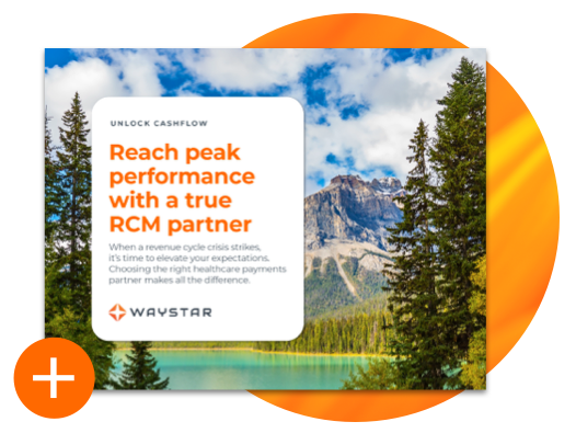 Thumbnail image of the cover of the "Reach peak performance with a true RCM partner" ebook with a mountain on the cover